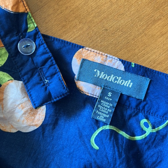 ModCloth - Orange Print Peplum Top - Picture 4 of 7